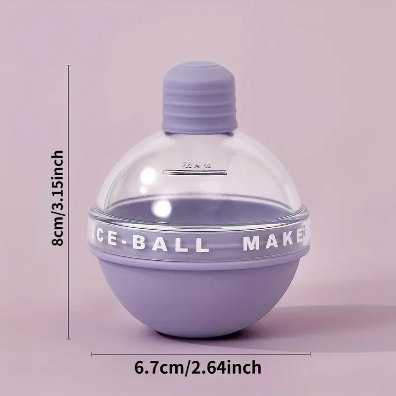 Silicone Ice Ball Maker, 4 Counts/set Round Ball Shaped Ice Ball Mold, Ice Ball Maker for Whiskey & Cocktail, Kitchen Accessories 1