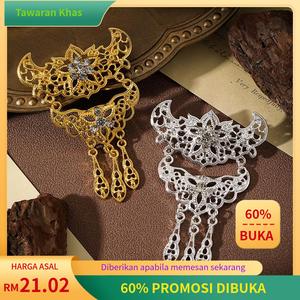 Pin Kerongsang Rumbai Muslim, Ketibaan Baru, dengan Berlian Bertatah, Rekaan Berongga, Niche mewah, Serba guna, Sesuai untuk Kerongsang Asia Tenggara Clips