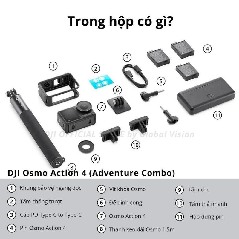 Camera hành động DJI Osmo Action 4 máy quay hành trình 4K 120fps, góc siêu rộng, hoạt động tốt nhiệt độ thấp (DJI OA 4) 6