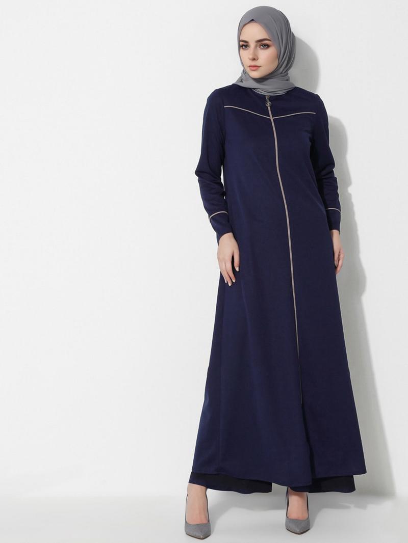 Product Introduction of Clearance Cross-Border Foreign Trade Muslim Clothing Abaya Cardigan Coat Long Zipper Autumn Clothing Dress Middle East 10