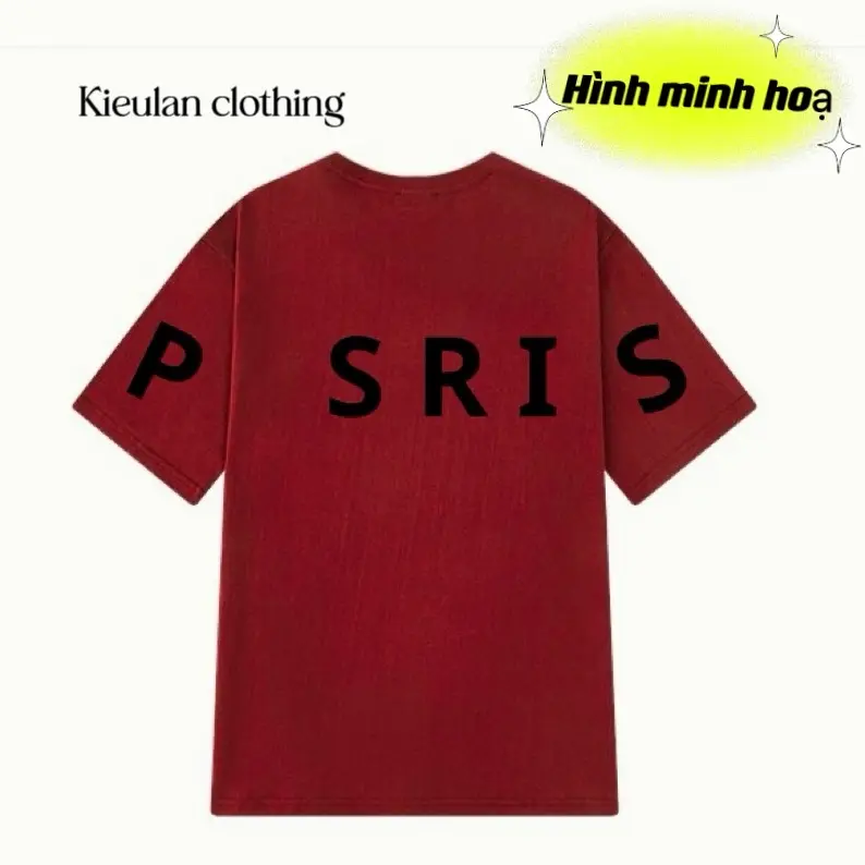 [Ảnh Minh Hoạ  ] Áo phông in chữ P A / SRR I, from rộng ,chất cotton mát ,from rộng Menswear Cổ Tròn