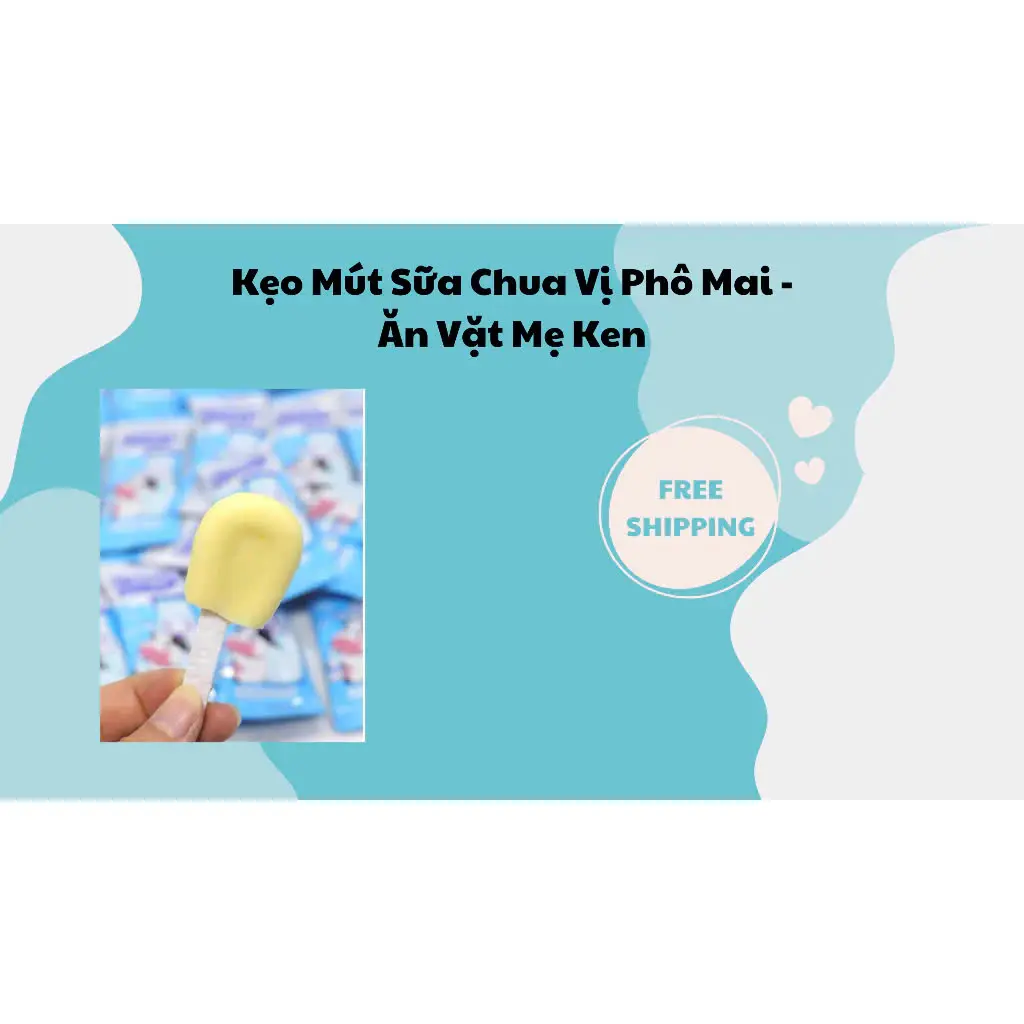 Bịch 20 Cây Kẹo Mút Sữa Chua Vị Phô Mai - Ăn Vặt Mẹ Ken Snack Candy