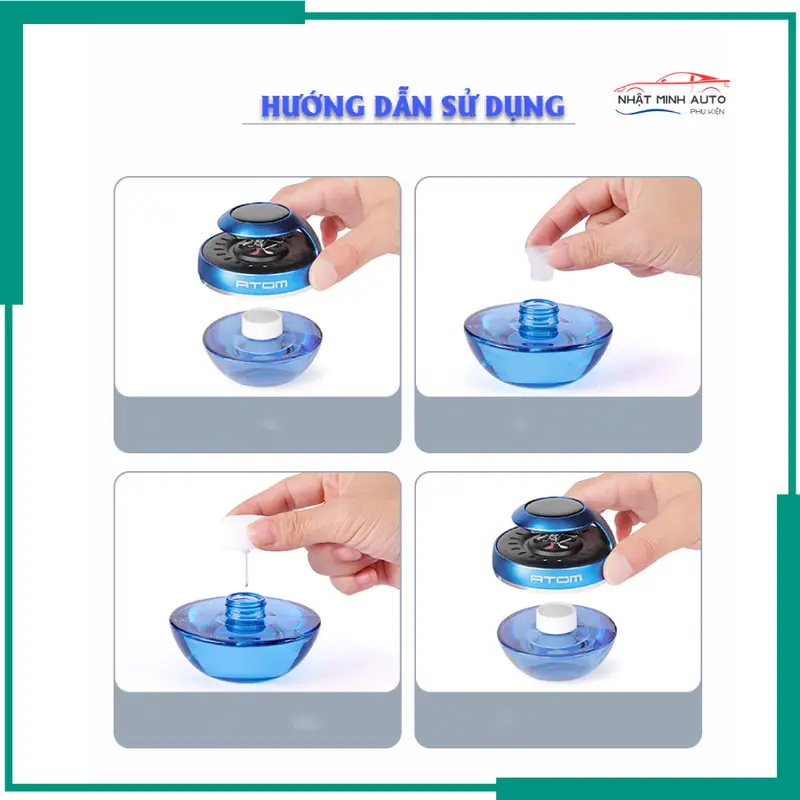 Nước hoa xe hơi cao cấp ATOM có cánh quạt quay bằng năng lượng mặt trời, hương thơm tự nhiên  Nội Thất 8