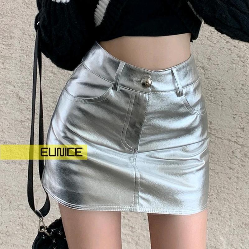 Rok Mini Wanita Silver A-Line Pendek - Shop | Tokopedia