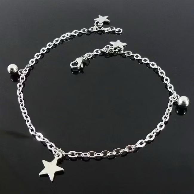  Lắc chân inox nhiều mẫu ngôi sao cỏ 4 lá mix bi không đen 