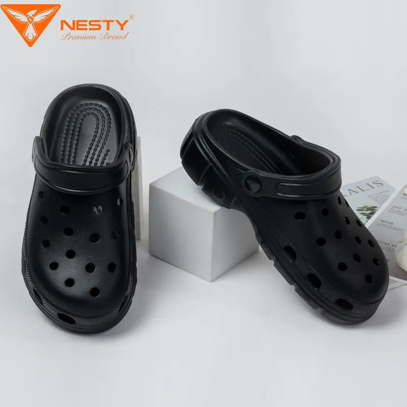 [Tặng Charm Ngẫu Nhiên] - NE01 - Dép Sục Nam Nữ NESTY Kiểu Dáng Basic Chống Trượt Đế Bằng Cao Su 4
