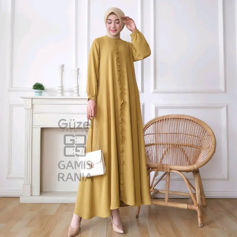 Gamis polos bahan katun cringle /gamis harian/gamis pesta/gamis hari raya 3
