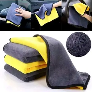 Js Kain Lap Mobil Microfiber 3pc 6pc 12pc  Car Wipe cloth 30X30 Universal Serba Guna Tebal Lap Motor Warna Kuning