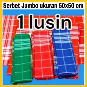 Serbet Dapur Jumbo Premium 1 Lusin Lap Kain Serbaguna Jumbo 50x50 cm Bahan Katun Cotton Harga Grosir Promo Murah