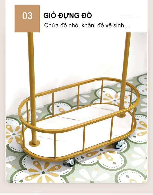 Giá treo quần áo thông minh có bánh xe để phòng ngủ phòng khách 3
