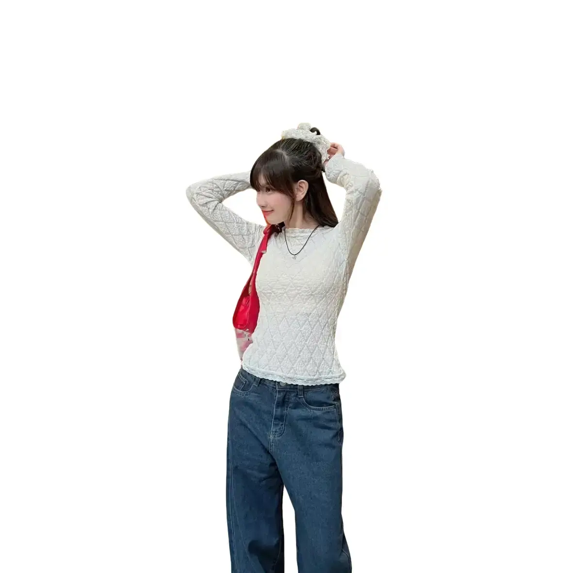 Áo ren mỏng xốp hoa viền ren tay dài