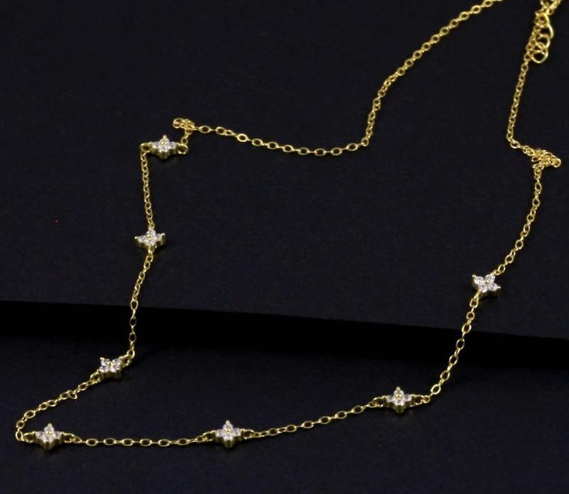 Product Introduction of AIDE 925 Sterling Silver Stacking Choker Chain Women Dainty Flower Zircon Necklace Geometry Korean Clavicle Neck Jewelry Gifts 8