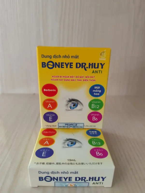 Dung dịch nhỏ mắt BonEye DRHUY bổ sung Vitamin A, vitamin E, vitamin B12, B6,giảm khô mỏi mắt, làm dịu mắt 15ml 1
