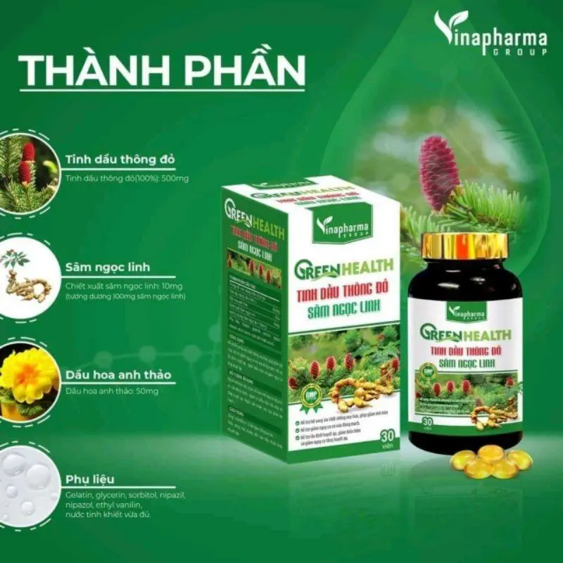 GREEN HEALTH Tinh dầu thông đỏ Sâm Ngọc Linh