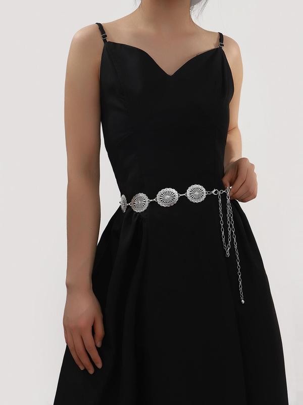 Women's Fashion Texture Metal Design Chain Belt, Punk Retro Waist Belt for Party, Daily Clothing Decor for Girl, Trendy All-match & Exquisite Clothes Accessories for Birthday Gift, New Punk Belt 4