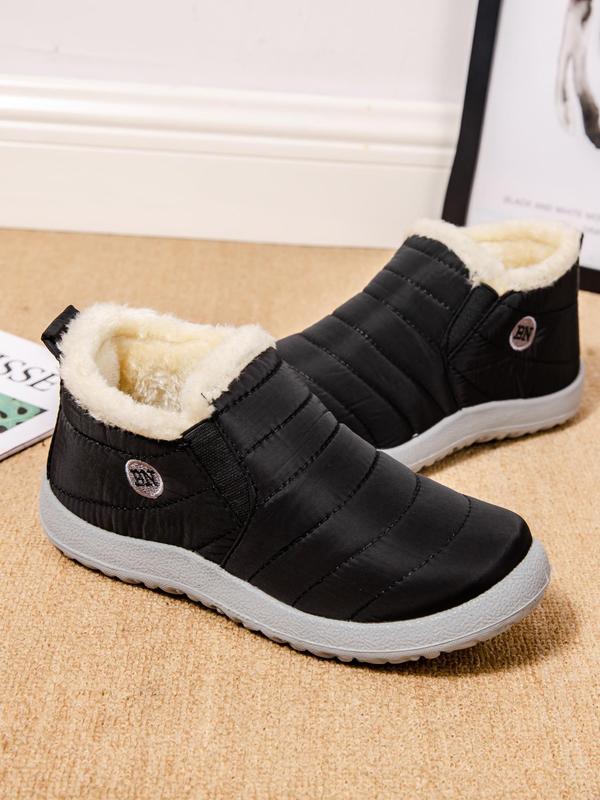 Men's Casual Solid Waterproof Snow Boots, Warm & Comfortable Ankle Boots for Winter, Non-slip Outdoor Sports Shoes for Men 7