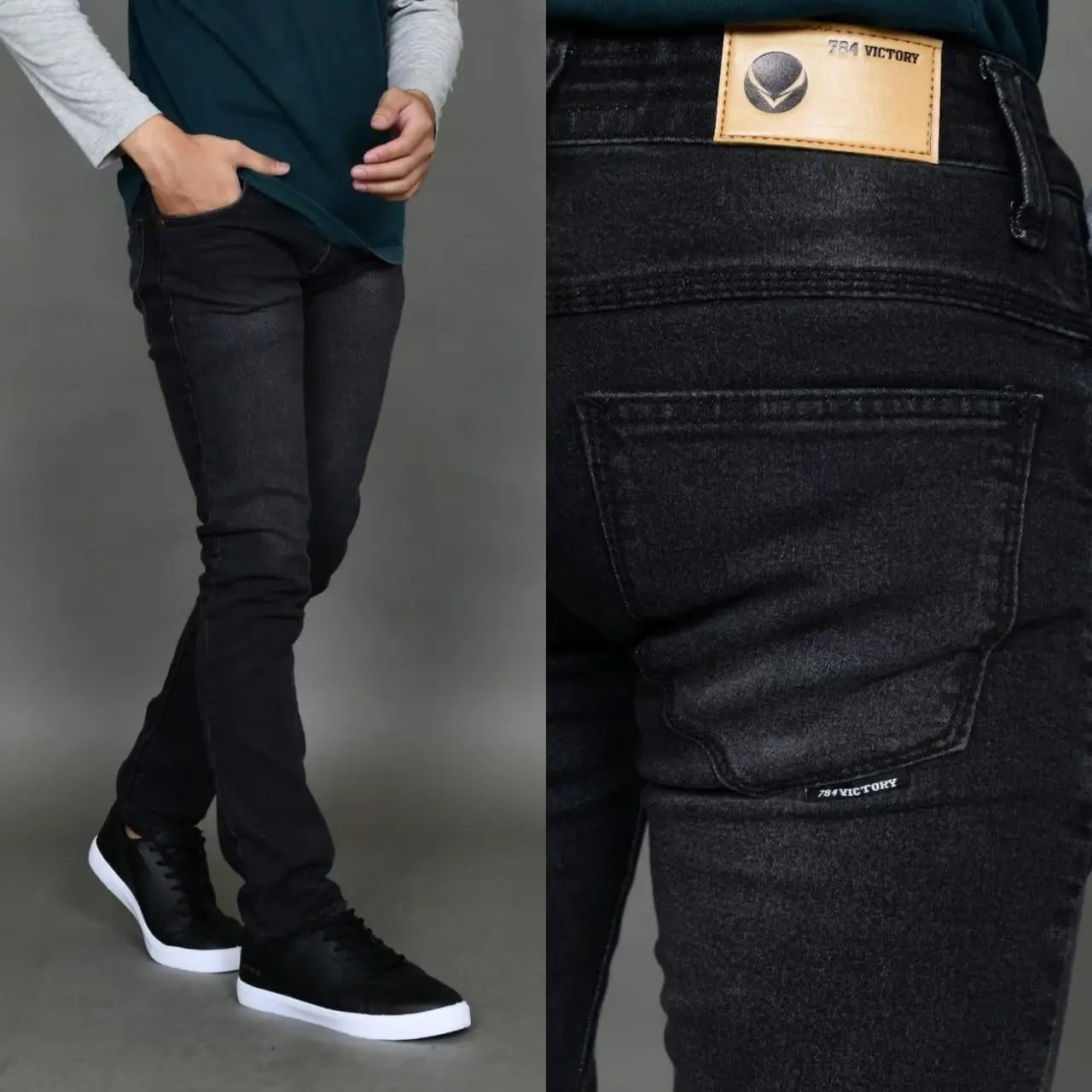 Celana Jeans Panjang Pria Black Jaz 784 Victory