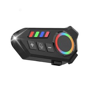 K06 Motorcycle Bluetooth Helmet Earphone, 40H Talk Time CVC Noise Reduction, LED Flashlight Atmosphere light