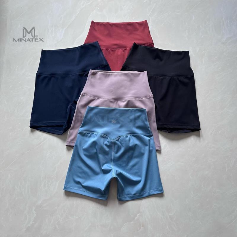 MINATEX - S8 - Quần đùi tập gym yoga chạy bộ, quần đùi thể thao nữ ôm siết eo, chất vải mềm mại co giãn tốt ôm form đẹp tôn dáng xinh