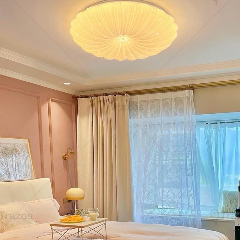 Đèn LED gắn trần nhà ,phòng ngủ - phòng khách dạng tròn phong cách Bắc Âu hiện đại có 3 màu tuỳ chọn - Có Điều Khiển Từ Xa acryl bảo hành của nhà sản xuất den opt