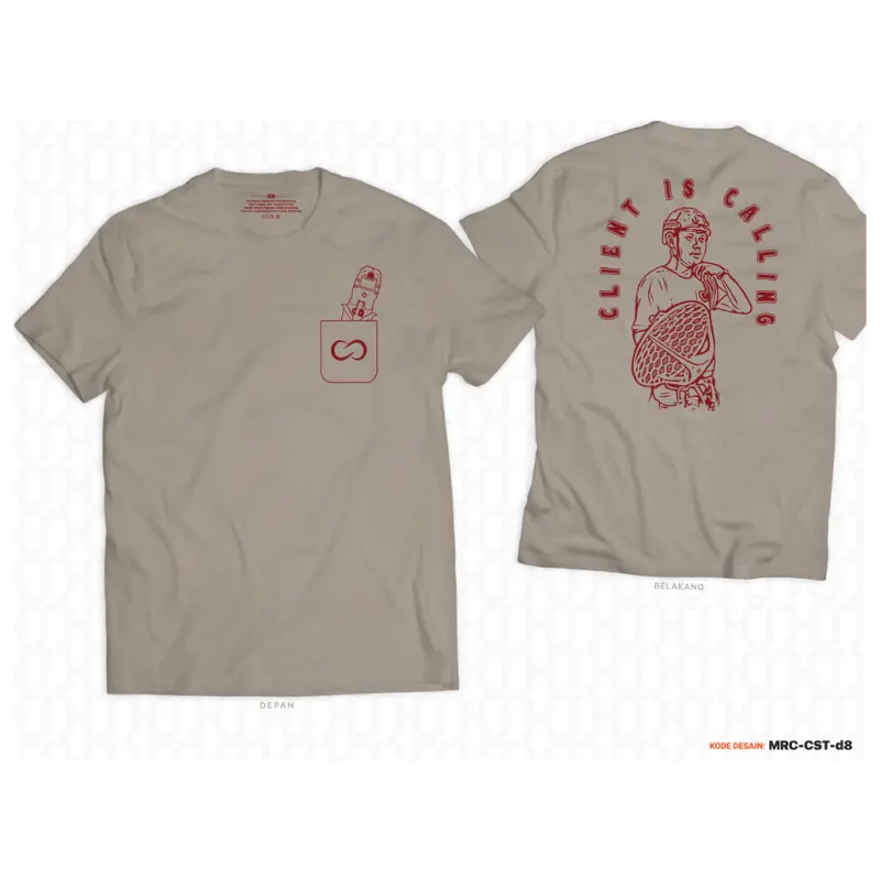 T-Shirt Client is Calling Lengan Pendek Unisex Khaki