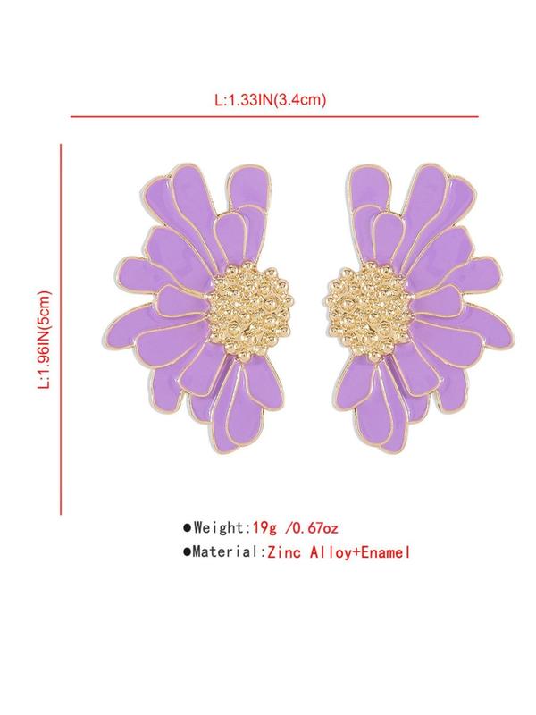 Vintage Flower Design Dangle Earrings, Fashionable Jewelry for Women, Trendy All-match & Exquisite Jewelry for Birthday Gift 1