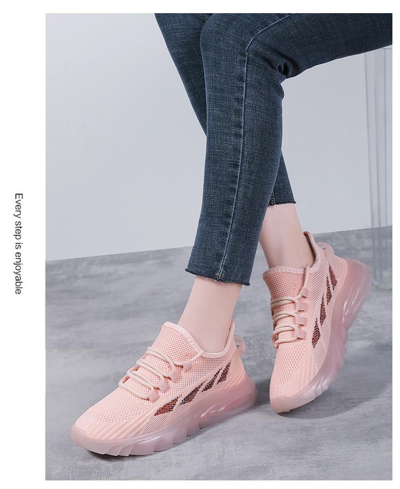 Product Introduction of Women's New Shoes for Spring Flyknit Breathable Casual Shoes Fashion Versatile Sneaker Jelly Bottom Old Beijing Cloth Shoes Pumps Closed Trainers 15