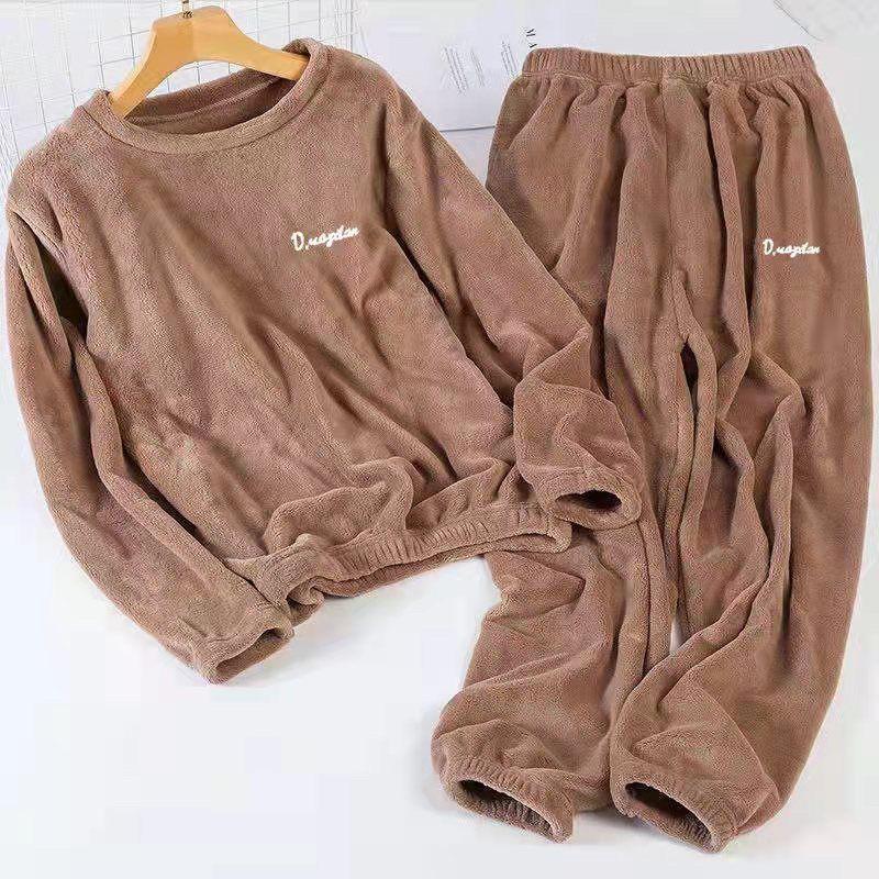 Quần Dài Âu, Nhồi Bông Lót Lông Cừu San Hô, Bộ Đồ Ấm Áp, Dành Cho Nam Và Nữ, Thích Hợp Cho Mùa Đông, Dáng Rộng Vừa Vặn, Đồ Ngủ Mặc Nhà, Đồ Quần Áo Thể Thao, Năm 2024 1