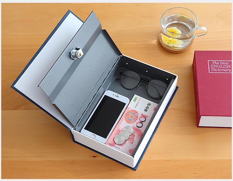 Két sắt mini hình quyển sách có khóa loại lớn