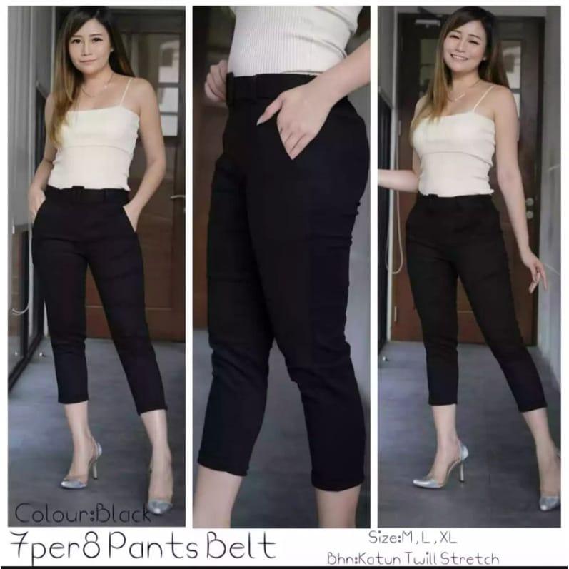 BAGGY PANTS 7/8 BELT TERBARU DAN TERMURAH Celana Kantong 2