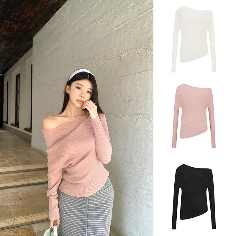 Áo Dài Tay Dệt Kim Nữ Hoàng Moses Nữ Hoàng Thương Gia Gợi Cảm Và Cô Gái Nóng Bỏng Với Vai Và Eo Nghiêng Che Lộ Ráo Và Bó Sát Hàng Mới Về Thu Đông 2025 # 59832