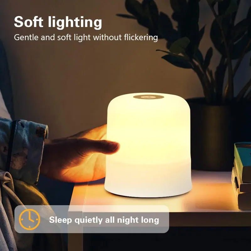 Portable Tabletop Night Light, USB Rechargeable Soft Eye-care LED Night Light, Dimmable LED Night Light for Bedroom, Living Room, Home Decor 3