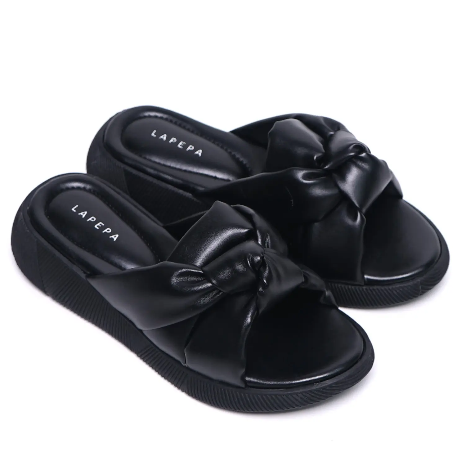 Lapepa Calla All Colors Wedges | sandal platform wanita kekinian warna hitam putih abu-abu cokelat terbaru official mall yuk beli sendal lokal kualitas import korea Cewek Black