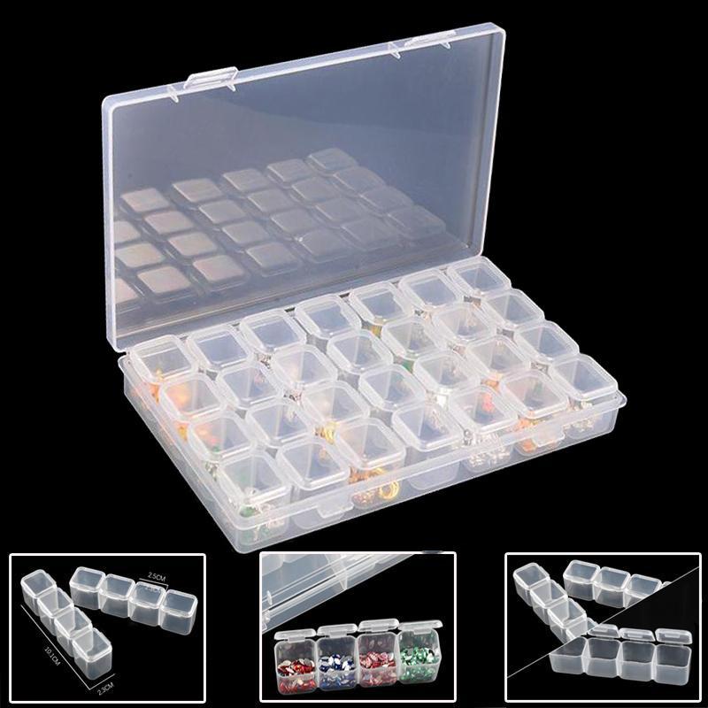 28 Grids Diamond Arts Colorful Painting Tool Storage Box, Diamond Art Crafts Bead Storage Case, DIY Rhinestones Storage Storage (1 Count) 5