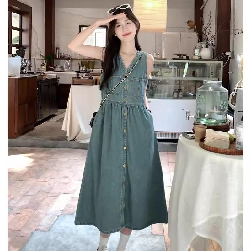 Product Introduction of Y. French Style Temperament V-neck, Vest Denim Dress Casual Womenswear 18