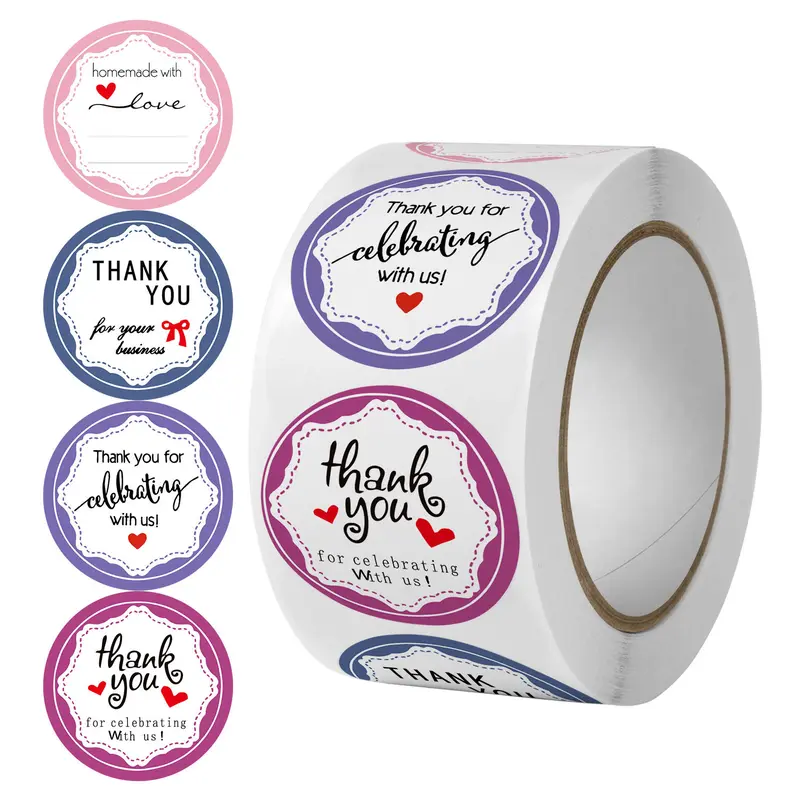 Stiker Label Thank You / Stiker Roll (500 Pcs) / Stiker Kartun - GG0251 4