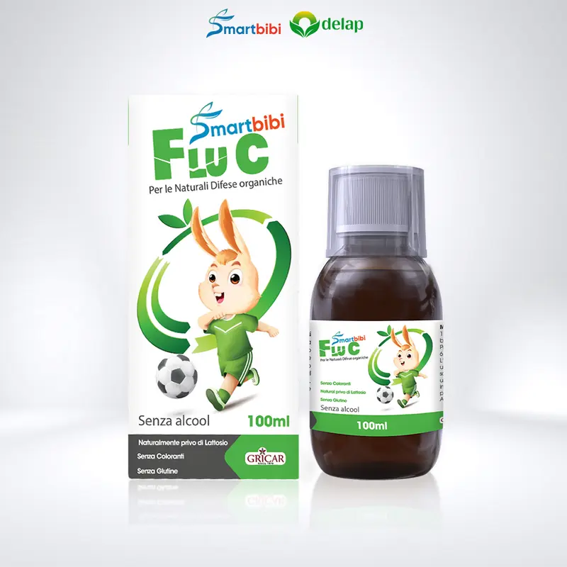 Siro Ho Smartbibi Flu C Chiết Xuất Thảo Dược Hỗ Trợ Các Vấn Đề Ho Do Cảm Lạnh, Cảm Cúm Cho Bé Chai 100ml 0