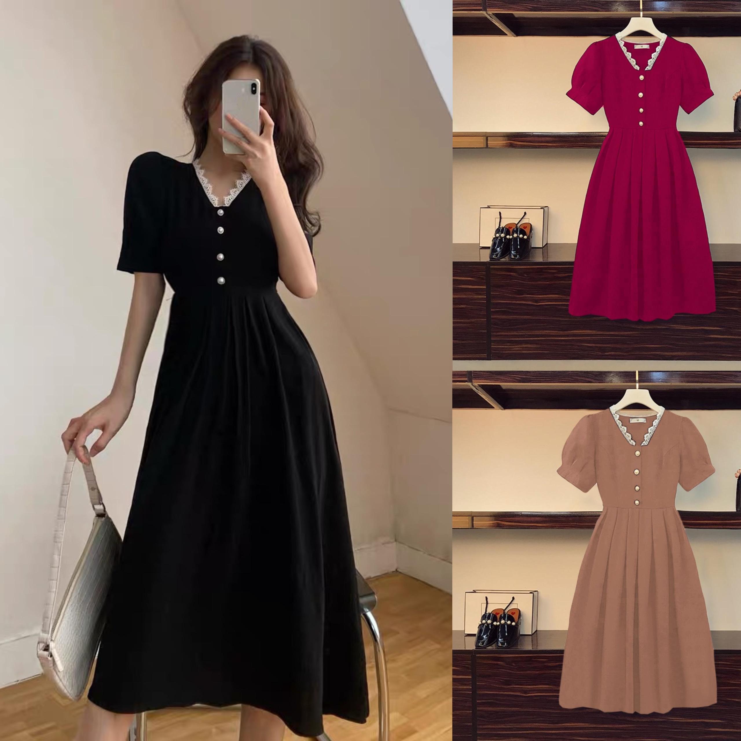 [Xả Kho] Thời Trang Bigsize Váy Dự Tiệc 50 - 100Kg Dễ Thương Nữ Cotton Women Dress Nâu - A.1025