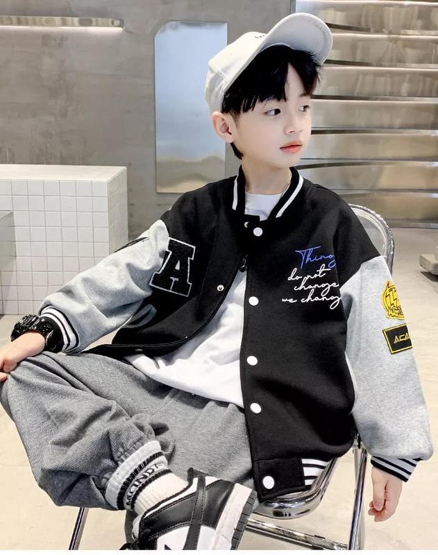 SAN (Gratis Ongkir COD) Adambo Jaket Baseball Anak Fleece Hoodie & Outwear Fashion Wanita 1
