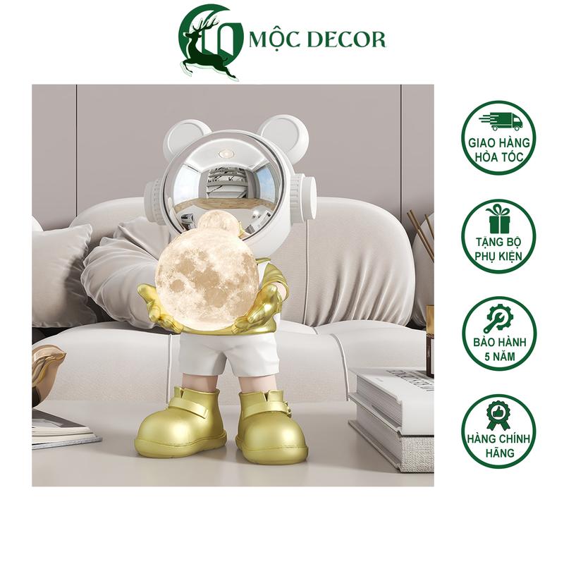 Decor Tượng Phi Hành Gia Đeo Tai Nghe Bê Địa Cầu Phát Sáng Để Bàn Siêu Đẹp Trang Trí Không Gian Nội Thất Hiện Đại N10 Decor Phòng Trang Trí Nhà
