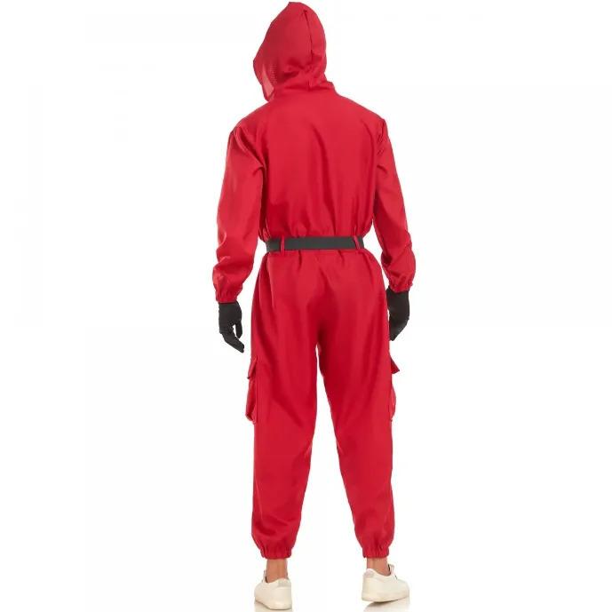 Product Introduction of Kostum Permainan Sotong, Gaya Korea, Untuk Dewasa dan Kanak-kanak, Cosplay Badut, Jumpsuit dengan Sarung Tangan dan Topeng, Filem La Casa De Papel Dali, Jumpsuit Bertudung Merah, Sesuai untuk Main Peranan Halloween, Kostum sampin  songket  lelaki baju  ra 5