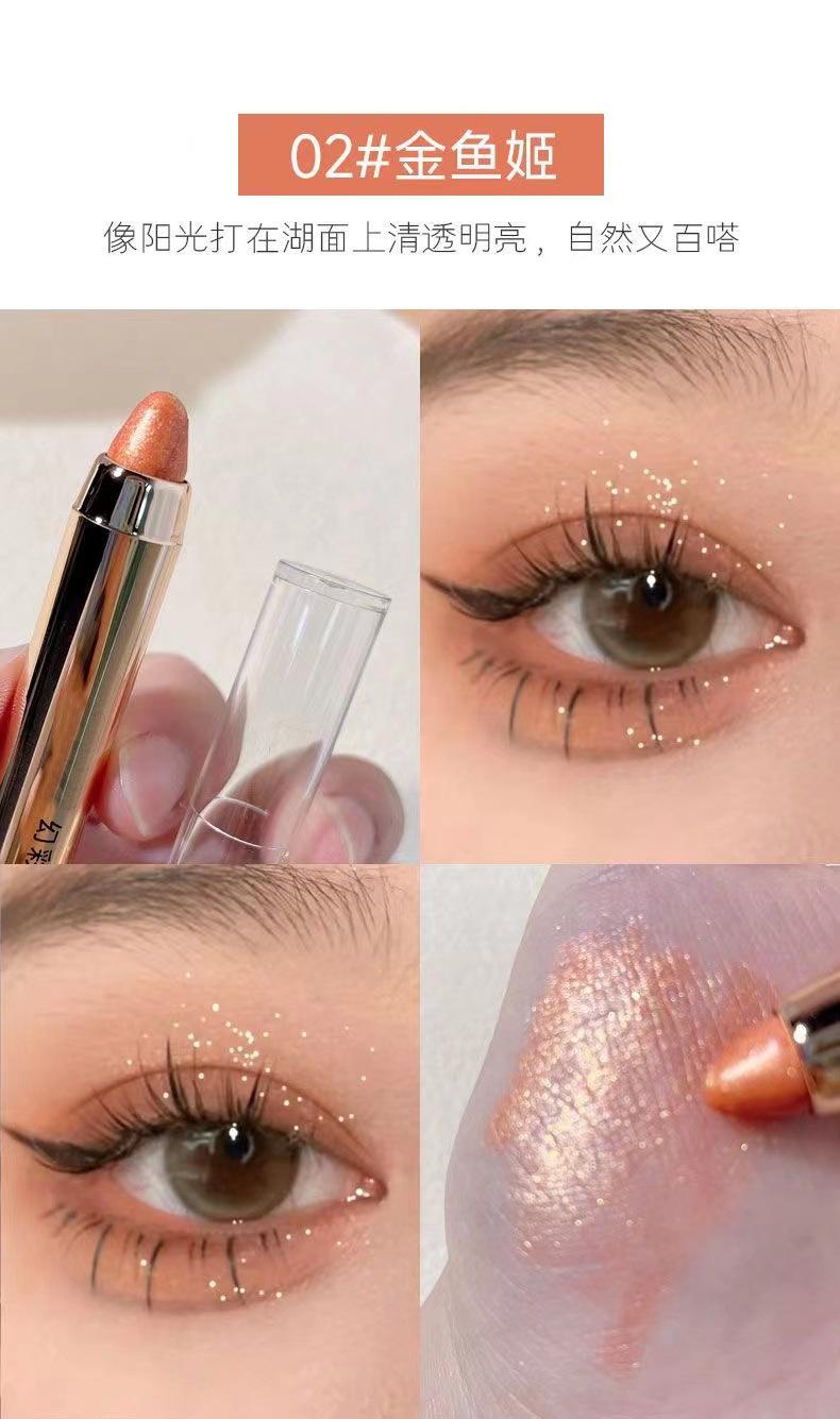 Product Introduction of Lazy Eye Makeup Highlight eye Pen Lying Silkworm Pen Double head eye Stick Stain Eye Makeup Repair Highlight 5
