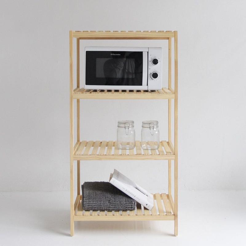 Kệ 3, 4 tầng gỗ thông, Kệ lò vi sóng, decor đẹp mọi không gian, làm Kệ nhà bếp để đươc lò vi sóng, lò nướng, nồi cơm điện, xoong chảo Kitchen