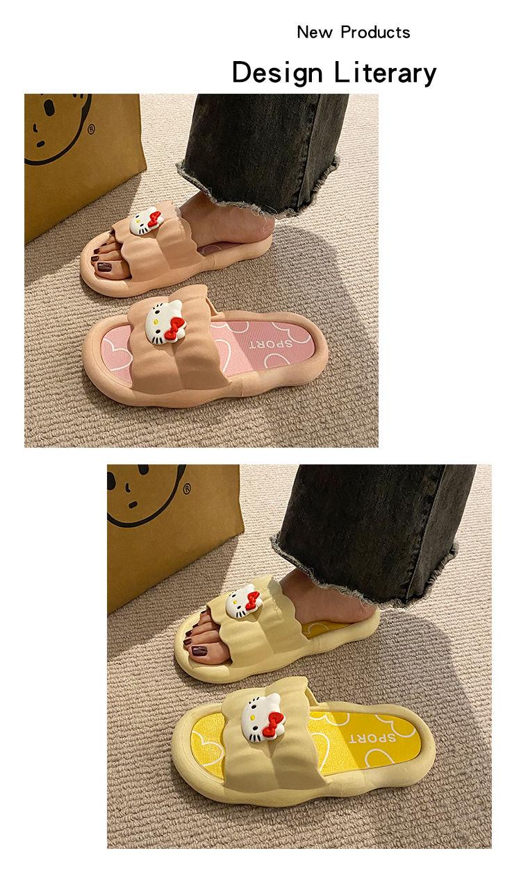 Product Introduction of Dép Hello Kitty, Thiết Kế Hoạt Hình Dễ Thương, Có Thể Đeo Ngoài Trời, Dép Hellokitty, Dành Cho Nữ, Đế Dày, Thoải Mái, Thích Hợp Để Tắm Trong Nhà, Dép Chống Trượt, Năm 2025 9