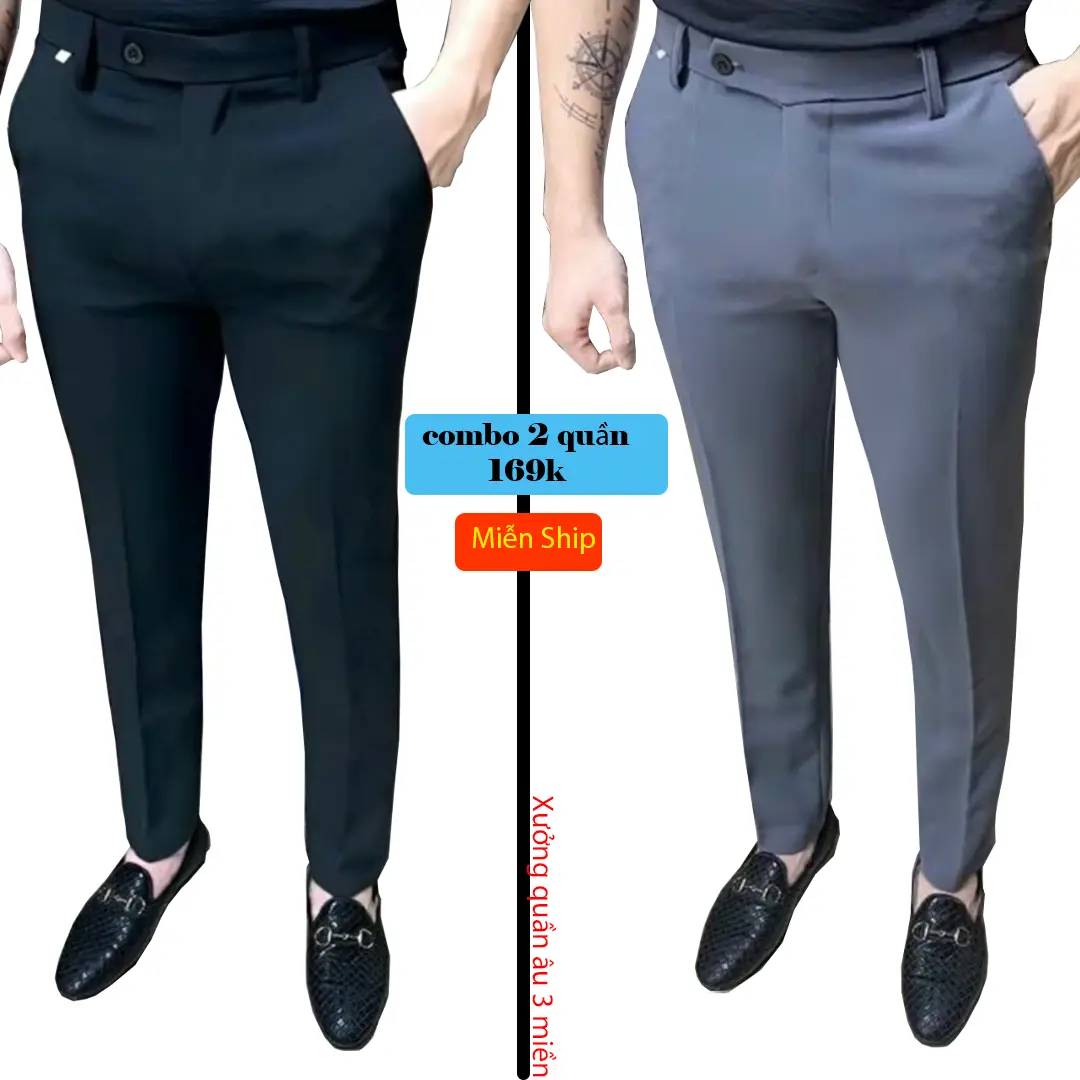 [ COMBO ] 2 Quần Tây Nam Hàn Quốc SOLADO Ống Slimfit Ôm Form Vải Cát Hàn Cao Cấp Dày Dặn  MENSWEAR PANT 2024