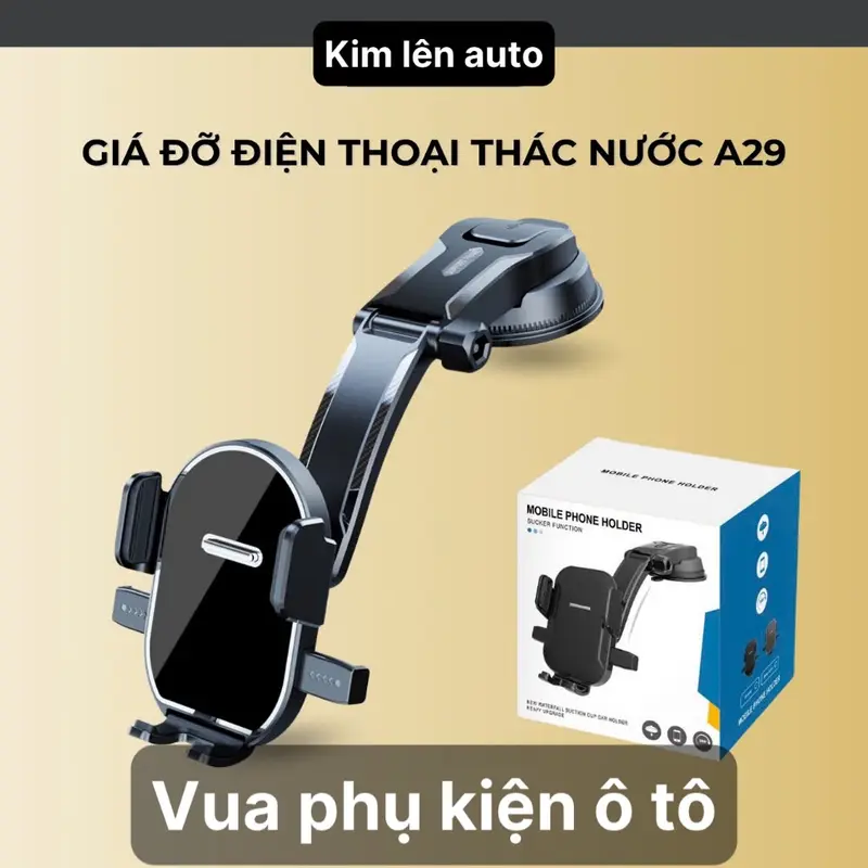 Giá đỡ điện thoại trên ô tô dạng thác nước A29, xoay linh hoạt, hút chân không mạnh mẽ, đệm silicon chống trầy xước taplo gi áđỡđ i ệ n giadodienthoai  oto360 car  accessories 1