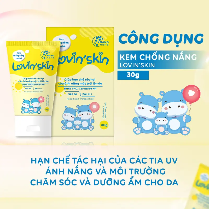Combo Kem Chống Nắng và Kem Dưỡng Ẩm mềm da cho bé LOVIN'SKIN 4