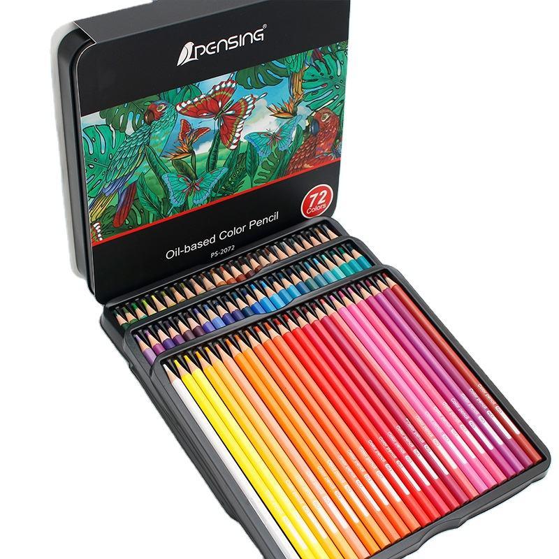 Iron Box Set Colour 72 Color Lead Hexagonal Rod Oily Color Pencil ...