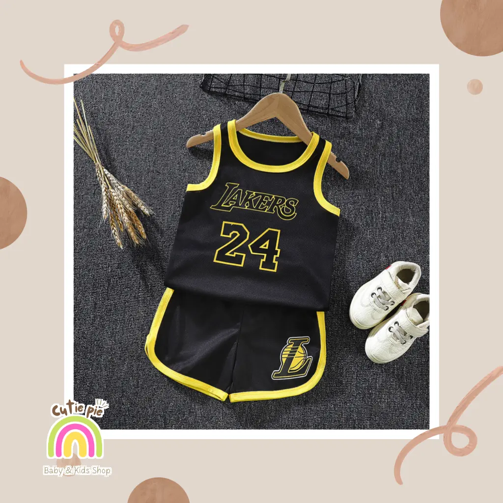 SETELAN IMPORT / LAKERS HITAM / BAJU BASKET ANAK / KAOS SINGLET ANAK LUCU / BAJU IMPORT ANAK ANAK TERBARU / BAJU BASKET ANAK TERMURAH / COD Celana Pakaian Sport