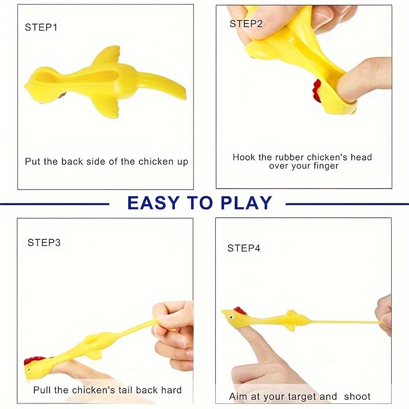 Product Introduction of 28 -pcs Chicken Finger Slingshot Flying Rubber Chickens Sling Shot Toys Bulk, Silly Novelty Party Favors, Funny Gag Gifts for Youngsters Teens Adults, Easter Christmas Birthday Goodie Stuffers 2